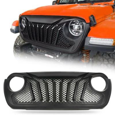 China Matte Black ABS Plastic Front Bumper Grille Upper Grill For JEEP Wrangler JL 2018 2019 - present for sale