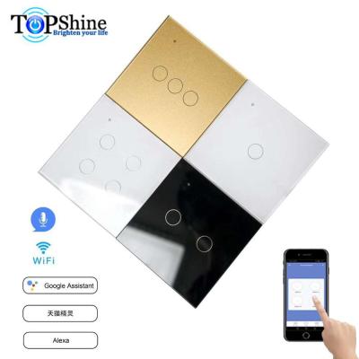 China EU UK USA Tuya Smart Zigbee Topshine 1 to 8 Band Touch Switch WiFi Wall Switch Voice Control Waterproof Standard Lamp Switch for sale