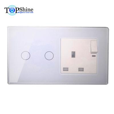 China Topshine 147 Waterproof Type Modularized Smart Touch Switches With EU 16A Power Socket For Modern Home for sale