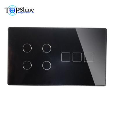 China Topshine waterproof 147mm modularized 7 band wifi smart touch switch with smart life app control and works with google home for sale