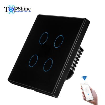 China Topshine 1 to 8 Strip Touch Panel Life Smart wifi App Attached Glass Waterproof Wireless Smart Home Switch with Customizable Icon Design for sale