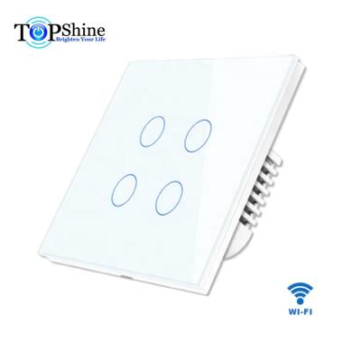 China Topshine Waterproof High Quality 4 Band 2 Way Wifi Switch Works With Amazon Echo And Google Home Assistant for sale