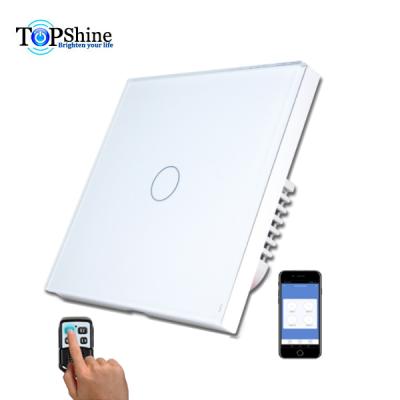 China Waterproof Newly Developed Topshine Tuya APP EU UK 1 2 3 4 Band wifi RF Touch Switch With Single Live Line Wiring for sale