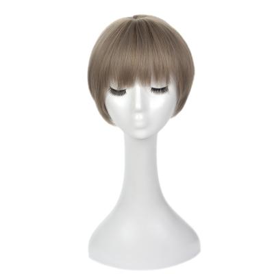 China New Straight Wig Women Bobo Head Short Hair Girl Personality Bangs Hairpiece Headwear Synthetic Hair Wig High Temperature Silk Wholesale for sale