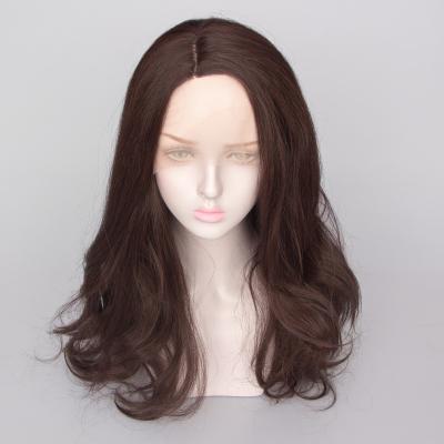 China European Female High Temperature Silk Lace Face Long Curly Hair Side Piece Set Wig Touch Up The New Front American And Synthetic Hair Set for sale