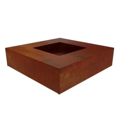 China Outdoor Design Patio Garden Round 80 cm Corten Free Steel Fire Bowl Barbecue Grill Corten Fire Bowl Corten Steel Free Steel for sale