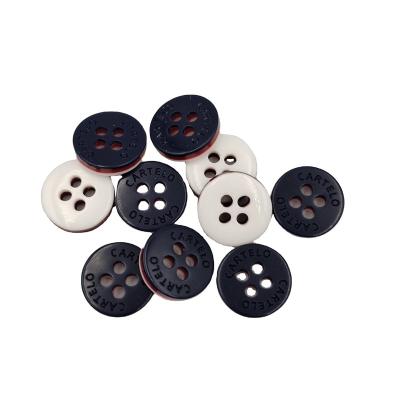 China Washable Custom Fashionable Multilayer Color Laser Engraved Branded Garment Button for sale