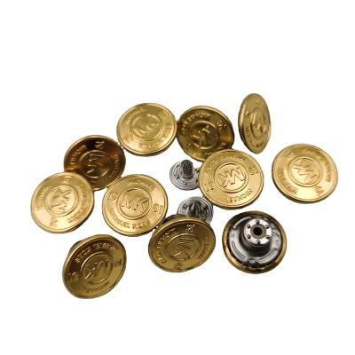 China Nickel Free Custom Engrave Brand Jeans Rivet Leg Gold Button for sale