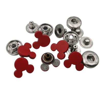 China Snap Button Mickey Shape Snap Fastener Four Parts Nickel Free Custom Snaps for sale