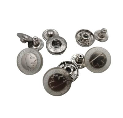 China Custom Rubber Metal Snap Alloy Push Button Brass Garment Buttons Nickel Free for sale