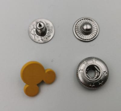 China Custom Nickel Free Four Part Snap Button Mickey Shape Button For Clothes for sale