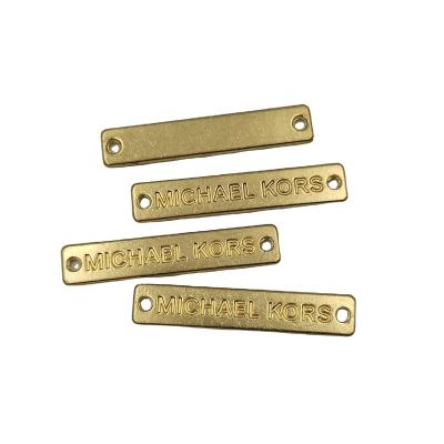 China Rectangular Sustainable Custom Gold Engrave Logo Brand Plate Metal Logo for sale