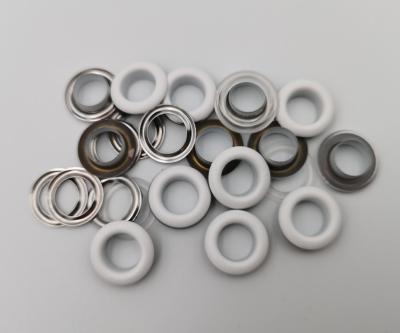 China Custom Apparel Nickel Free Matt White Brass Grommets Metal Round Grommets For Boots for sale