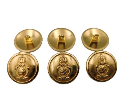 China High Quality Golden Sewing Logo Nickel Free Custom Military Buttons For Blazers for sale