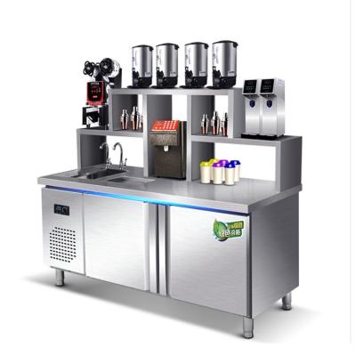 China High Cutoms Made Custom Made Stainless Models Steel Bubble Tea Used Brew Serving Refrigerate Freeze Bar Counter for sale