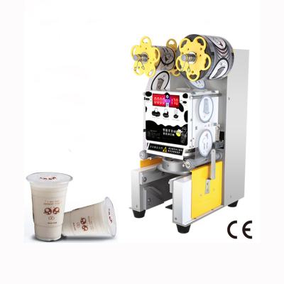 China Food Factory Delivery Made In China Full Automatic Continuous Bubble Tea Shop Used Layout PP PE PC Paper Cup Sealing Machine for sale