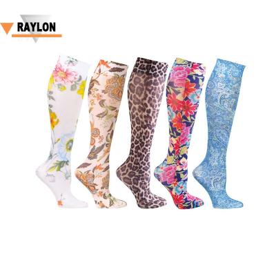 China RL-A903 Antibacterial Printing Compression Socks Sublimation Compression Socks Antibacterial Custom Prints for sale