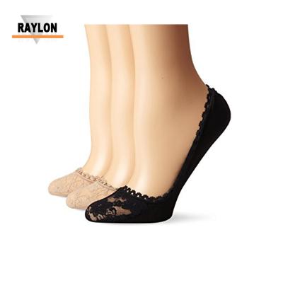 China Raylon-0281 Antibacterial Ladies Lace Up Footie Socks Cushioned Lace Socks for sale