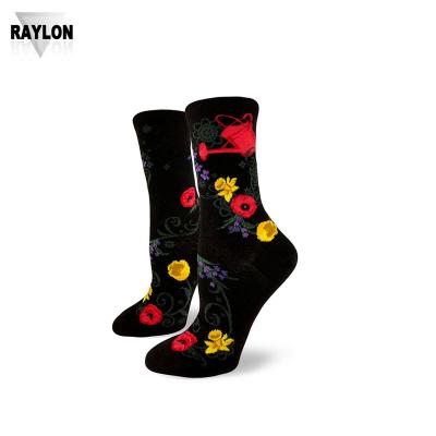 China Black Raylon-0383 Women Antibacterial Ladies Socks Black Rayon-0383 Women's Cotton Cotton Socks for sale