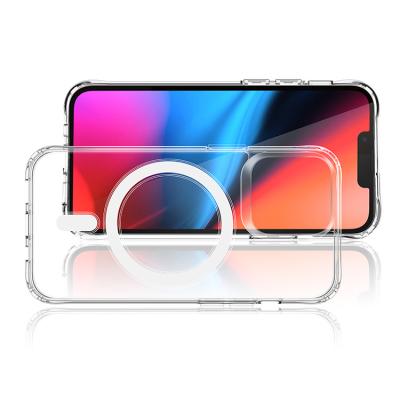 China Free Sample Shockproof Magnetic Wireless Charging Back Cover For iPhone 13 Luxury Tpu Wireless Charging Phone Case For Iphone 11 12 13 for sale