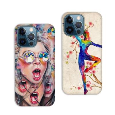 China New Shockproof 3D Sublimation Case TPU Bumper+hard Blank PC 2 in 1 Film Coated Cold Max Cell Phone Cover for iphone13 max 12 pro phone for sale