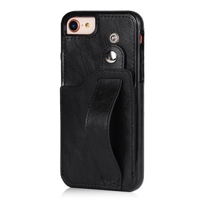 China Hot Sale Amazone New Arrival Wrist Strap Leather Kickstand Mister Shockproof Jack Case For iphone 7 Phone 8 for sale