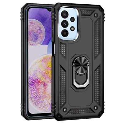 China Shockproof soft tpu PC 2 in 1 Magnetic Mount Holder Kickstand Car Armor Ring Rugged Cover Case For Samsung A23 for sale