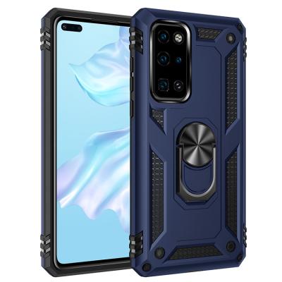 China Shockproof Hot Selling Amazon Grade Armor Ring Military Car Bracket Magnetic Suction Dish Phone Cover Case For Huawei p20 p30 p40 pro lite for sale