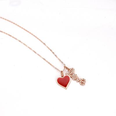 China FASHIONABLE Red Diamond Necklace Jewelry 18k Red Dancing Necklaces Good Quality Pendant Necklace For Gifts for sale