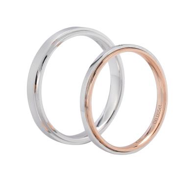 China FASHIONABLE Wholesale Luxury Brand Style Joint Double Womens Band Couples Ring for sale