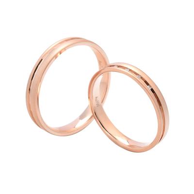 China New Trendy Fashion Diamond Red Color Women Ring Custom Wedding Double Rings Couple Rings For Girl Jewelry Gift for sale