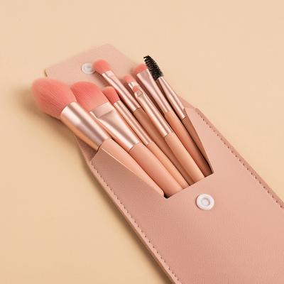 China Angular Blush super soft 2023 new style vegan makeup brushes 8pcs with bag professional custom makeup brush set private label for sale