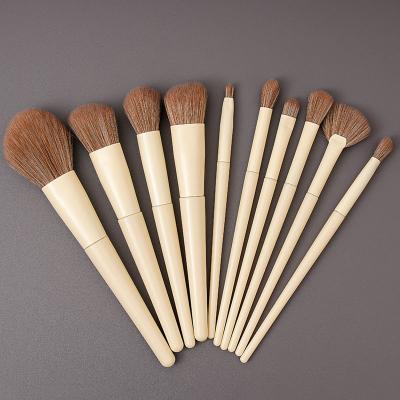 China Angular Blush professional 2023 makeup brush 10 pcs makeup brush set private label new design for sale