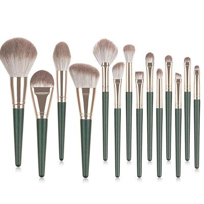 China Angular Blush 14pcs Private Label Makeup Brush Set Eyeshadow Highlighter Brush Concealer Set Beauty Tools Soft Vegan Synthetic Hair for sale