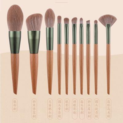 China Angular Blush Wholesale 2023 High Quality Custom Logo Foundation Makeup Brushes 14pcs Wood Handle Professional Makeup Brush Set Private Label for sale