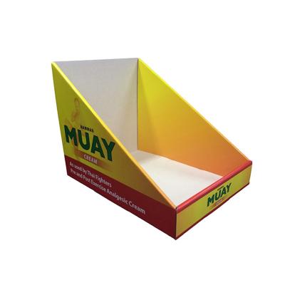 China Recyclable custom analgesic cream packaging shop mall display stand show corrugated cardboard display box for sale