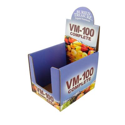 China Recyclable Top Display Stand Show Carton For Skin Care At Supermarket Cardboard Paper Shelf Ready Packaging display box for sale