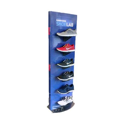 China Customized Custom Sport Shoes Cardboard Floor Rack Pallet Display Rack for sale