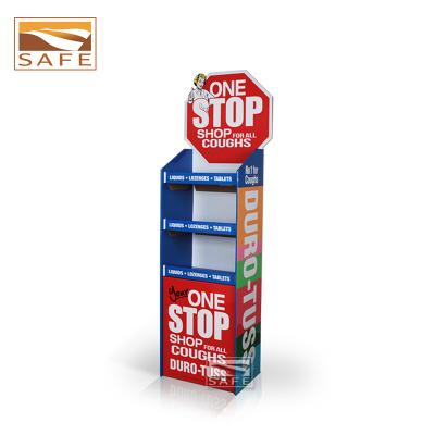 China Recycled Materials Supermarket Snack Shops Pop Up Food / Snack / Milk Cardboard Display Stand for sale