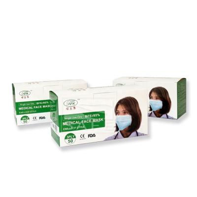 China Recycled Materials 2020 Custom Plain Surgical Masks Packing Crate Board Coated Box For Retail Units for sale