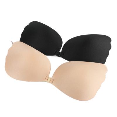 China Invisible Antibacterial Backless Adhesive Bra Push Up Butterfly Style Silicone Bra Front Closure Adhesive Strapless Backless Bra for sale