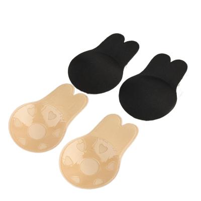 China Cheap QUICK DRY Solid Adhesive Silicone Nipple Silicone Invisible Pies Rabbit Shape Breast Lift Nipple Cover for sale