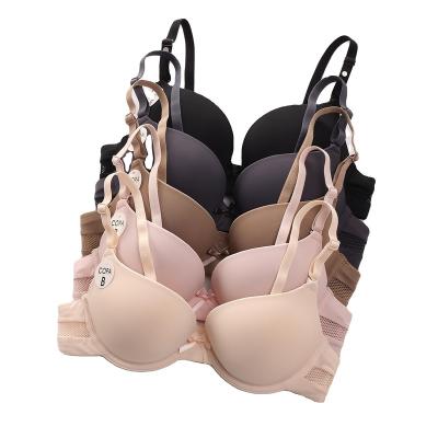 China Wholesale Cheap Thin Cup QUICK DRY Gather Shiny Women's Bra Push Up Solid Color Women Push Up Bra Breathable Mesh Ladies Sexy for sale