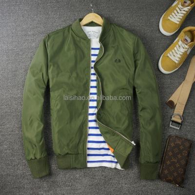 China Sustainable Plain Bomber Flight Jacket For Men With Quilted Lining for sale