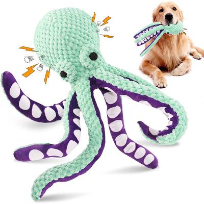 China New Stocked Amazon Octopus Style Pet Molars Relieve Boredom Toys Pampers Squeaky Chew Bite-Resistant Healthy Pet Toys for sale