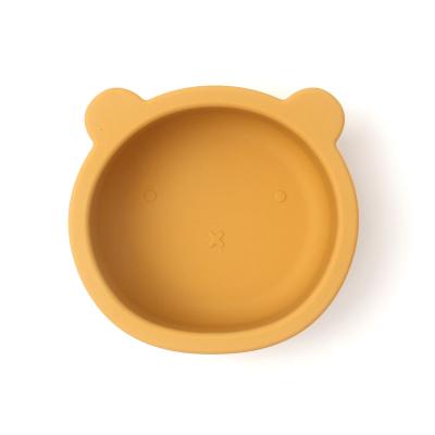 China Hot Sales Reusable Bear Shape Silicone Baby Feeding Bowl Kids Training Bowl Food Silicone Baby Feeding Server for sale