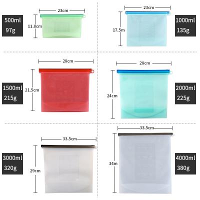 China Freshness Preservation Hot Selling Kids Snack Freezer Bag Kitchen Silicone Bag Food Grade Silicone Food Reusable Leakproof Bag for sale