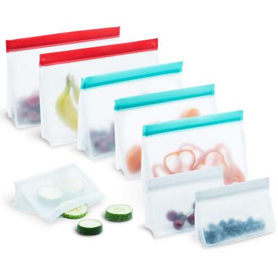 China Eco-Friendly Freshness Preservation Hot Selling Leakproof Reusable Zipper Bags PEVA Food Storage Bags for sale