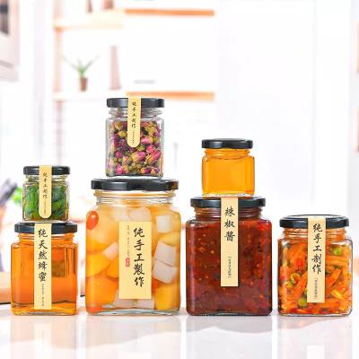 China Customized Small Square Glass Jars for Jam and Sauce Storage 200ml 250ml 500ml 750ml for sale