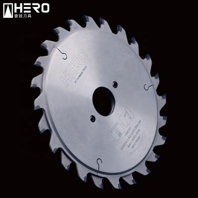 China Precision 120 pcd 2.8-3.6 12+12T tool scoring saw blades for cutting coated panels, on sizing machines for sale